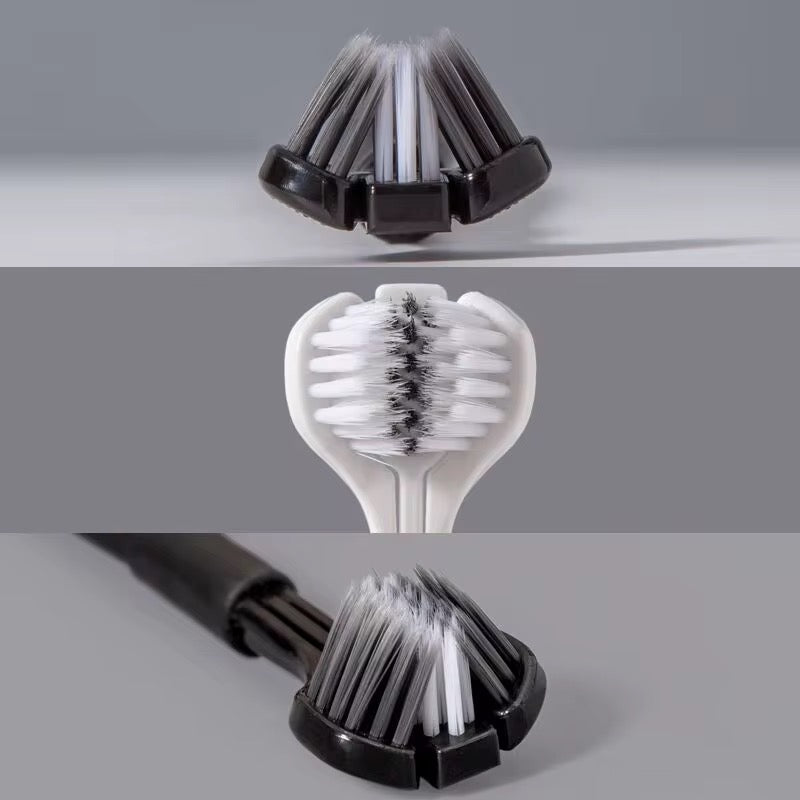Single 3-sided toothbrush